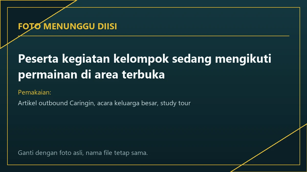 Peserta kegiatan kelompok mengikuti permainan di area terbuka Tirtha Shankara Caringin