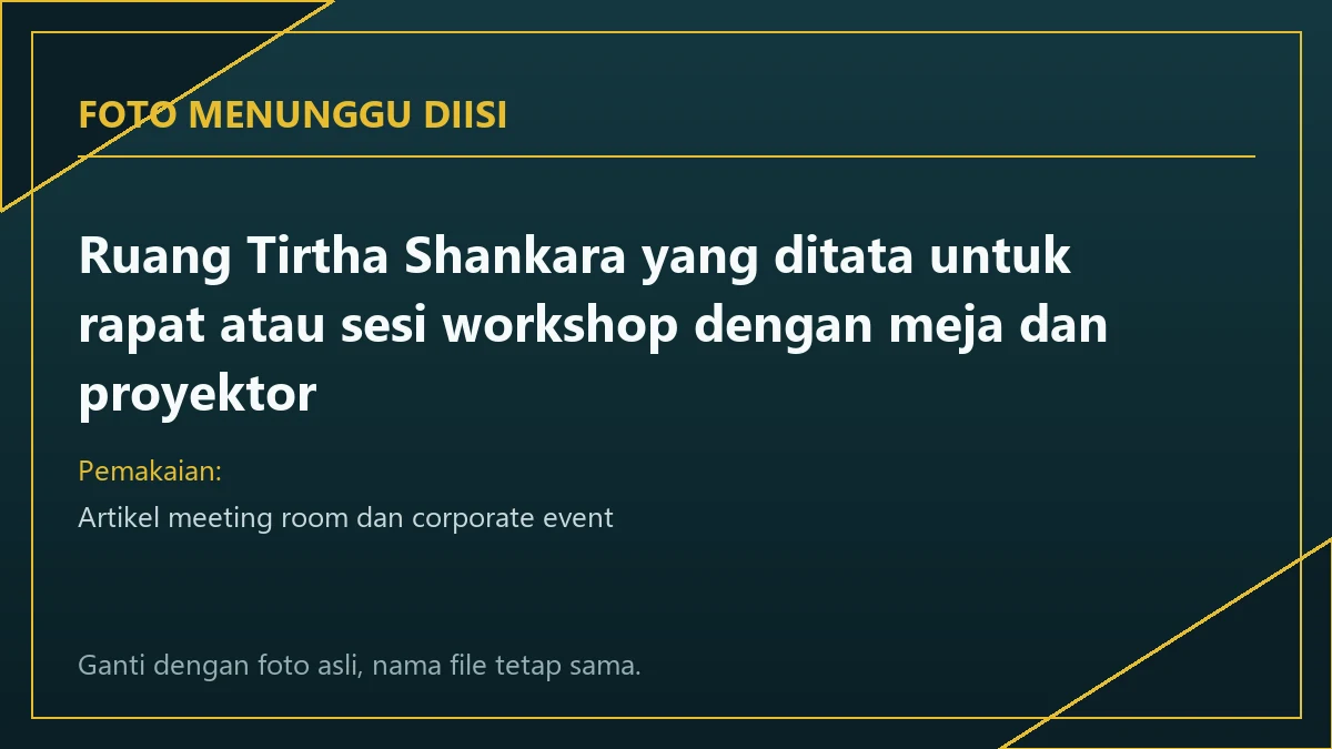 Ruang Tirtha Shankara yang ditata untuk sesi pembukaan atau diskusi kegiatan kelompok